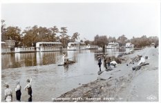 Hampton Court,children paddling,river view